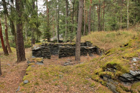 Pozůstatky lidské činnosti na haldě pod vrcholem Za Starou Vodou (12. 9. 215, foto: Jakub Hasák).